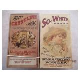 QTY 2 VINTAGE LAUNDRY SOAP-"CRYSTLINE LAUNDRY BLUE