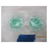 VINTAGE GREEN GLASS CANDY DISHES 5.25"