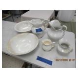 VINTAGE PITCHERS & BOWLS (BOWLS HAVE SOME DAMAGE)