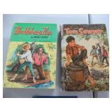 QTY 2 CLASSIC HARDBACK BOOKS "HUCKLEBERRY FINN-TOM