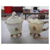 RARE NORTHWOOD LOUIS XV CUSTARD AND GOLD TRIM CREA