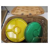 PICNIC BASKET & PLATES, CUPS, & THERMOS (BASKET HA