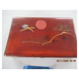 VINTAGE WOOD BOX - JAPAN - HAND PAINTED