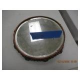 ANTIQUE MIRRORED PLATEAU 12 1/2" ACROSS -BACK IS L