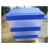 QTY (3) SMALL STORAGE TOTES