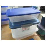 QTY (3) SMALL STORAGE TOTES