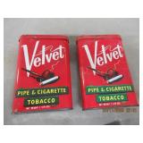 QTY (2) VELVET PIPE & CIGARETTE TOBACCO CANS