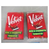 QTY (2) VELVET PIPE & CIGARETTE TOBACCO CANS