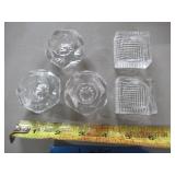(5) VINTAGE GLASS CANDLE STICK HOLDERS