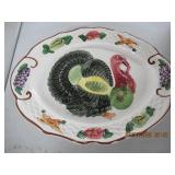 LARGE TURKEY CERAMIC PLATTER 18.5" L X 15" W MADE