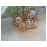 bottles and stands