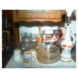 dishware and lamp