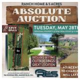 Ranch Home & 5 Acres with Awesome Location Absolute Auction