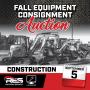 Fall Equipment Consignment Auction Construction Equipment Ring