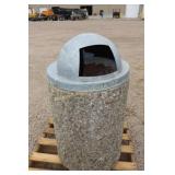 Concrete garbage can holder