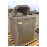 Concrete garbage can holder