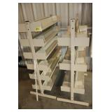 2 beige metal shleves