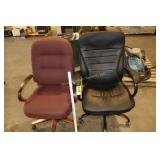 2 rolling office chairs
