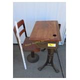 Antique school desk & chair