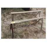 2 metal saw horses