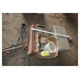 misc tools, vintage cooler, etc