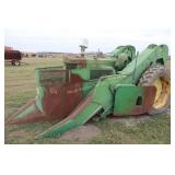 1956 JD 60 w/mounted JD 237 2 row corn picker