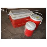 Coleman cooler & water jugs