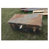 old metal trunk w/uniform inside