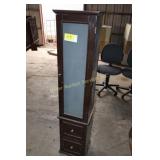 glass front small cabinet