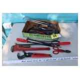 pipewrench, needle nose, pry bars