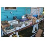 large lot of canning jars - includes vintage blue