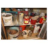 2 shelves of harware, etc