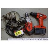 drills - 2 corded, 1 battery w/o charger