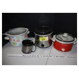 3 Crock Pots & small warmer
