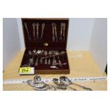 International Deep Silver inlaid flatware set w/bx