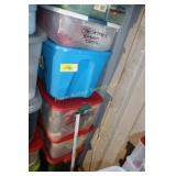 Christmas decor in totes- Kitchen, Mickey Mouse,