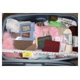 Tote of fabric & yarn