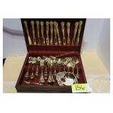 Godinger gold look flatware in box