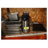 Steam table pans, lids, warming plate & coffee