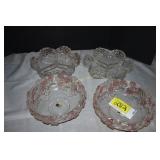 Mikaska Crystal Carmen Rose bowls