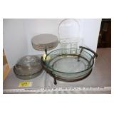 Glass & metal serving & decor pieces