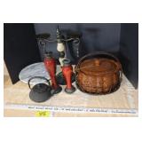 cakestand, candle holders, etc