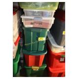 Totes of Hallmark ornaments & misc decor