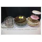 Pie plates, baking dishes, measuring cups w/lids