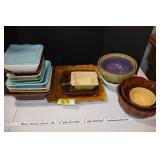 Square plantes & bowls, matching bowls, etc