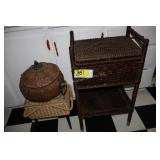 3 sewing baskets & contents