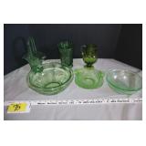 Green glassware - includes vaseline glass