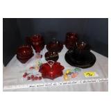 Ruby colored glassware - assorted designs