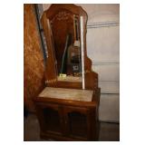 Vintage lighted display with mirror