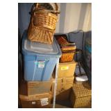 Christmas table cloths, runners, baskets, etc